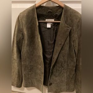 Coldwater Creek Green Leather Jacket